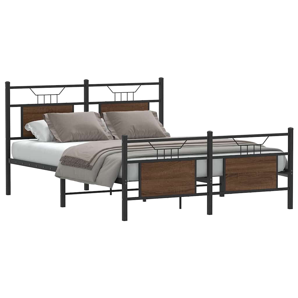 Cadre de lit sans matelas chêne marron 150x200 cm - XIOS