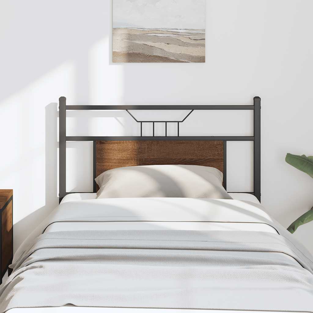 Tête de lit chêne marron 75 cm bois d'ingénierie et acier - XIOS