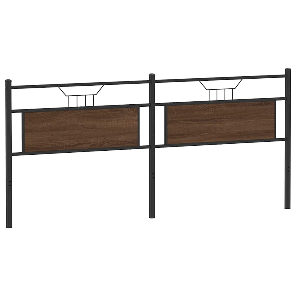 Tête de lit de remplacement chêne marron 193 cm bois d'ingénierie et acier - XIOS