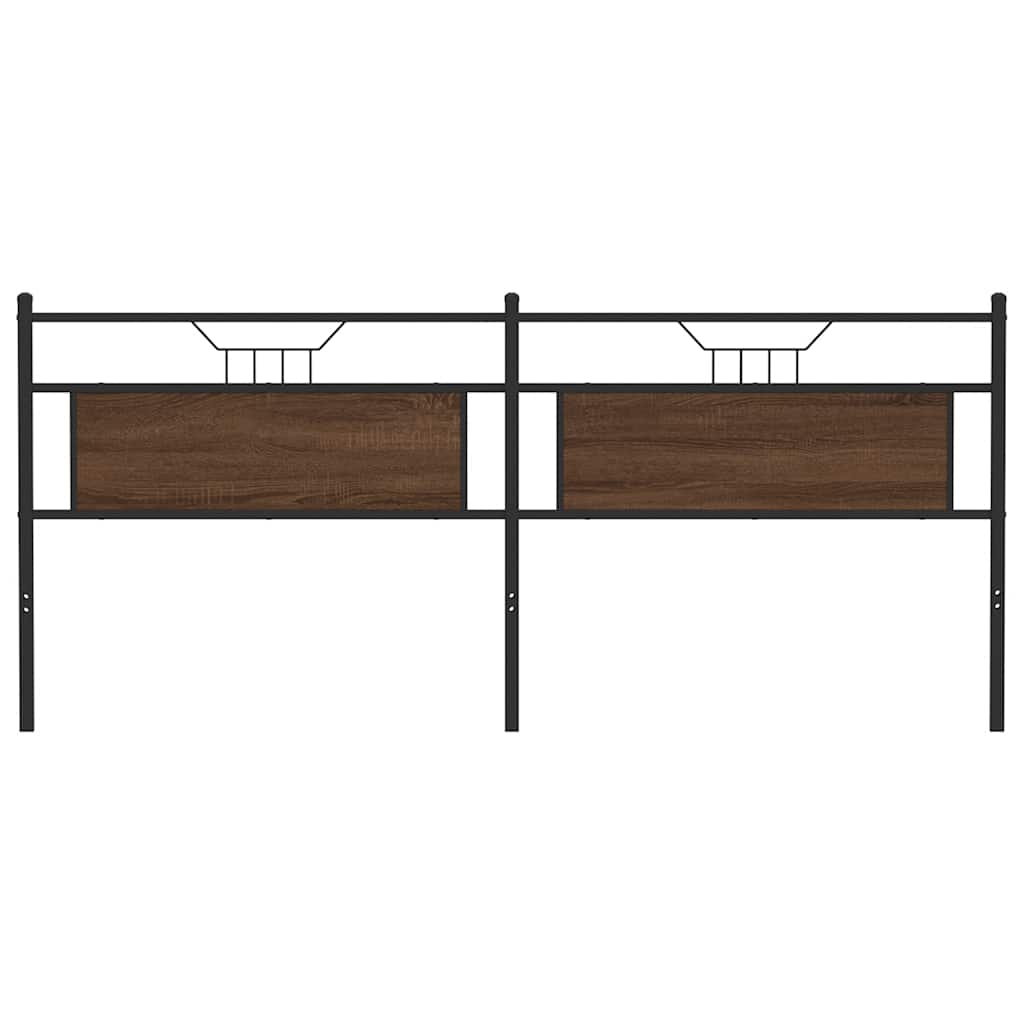 Tête de lit de remplacement chêne marron 193 cm bois d'ingénierie et acier - XIOS
