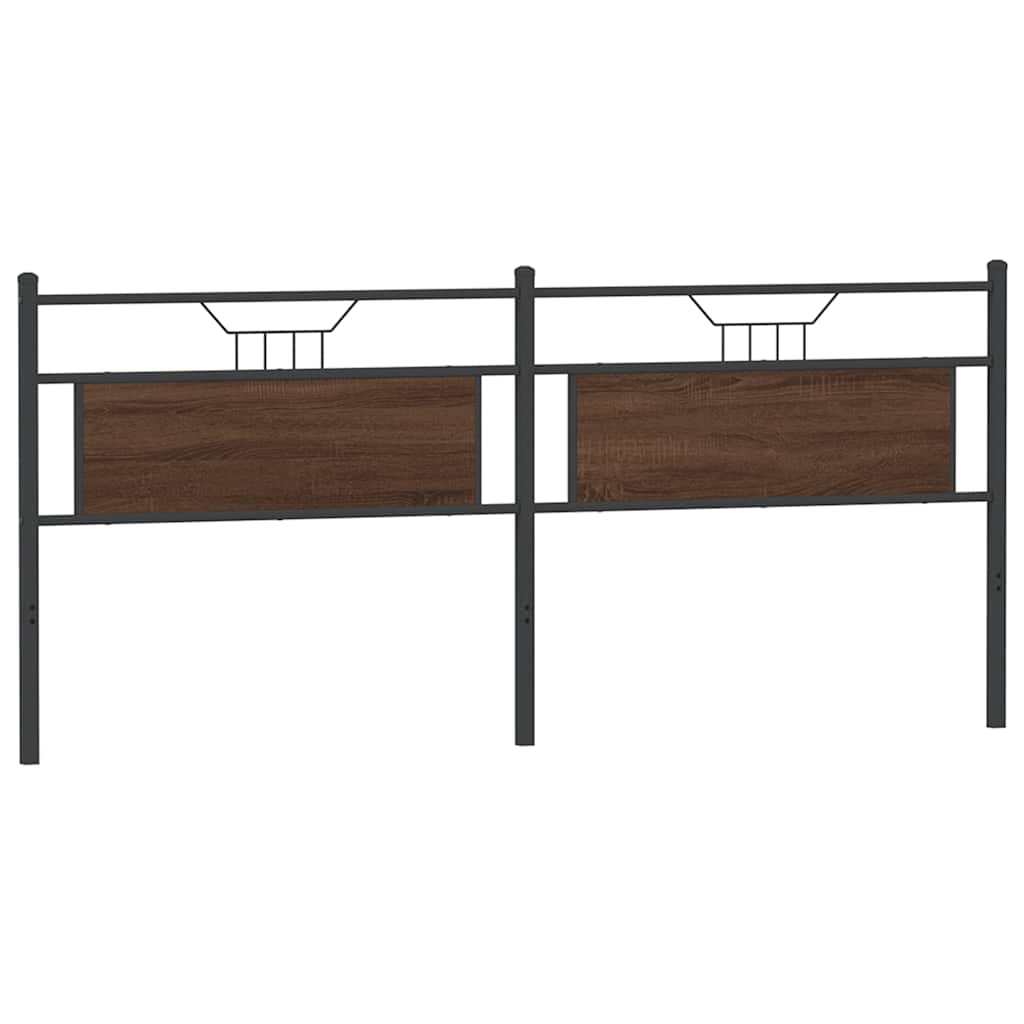 Tête de lit de remplacement chêne marron 193 cm bois d'ingénierie et acier - XIOS