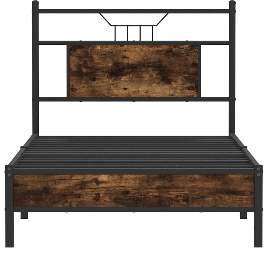 Cadre de lit sans matelas chêne fumé 90x200cm bois d'ingénierie - XIOS