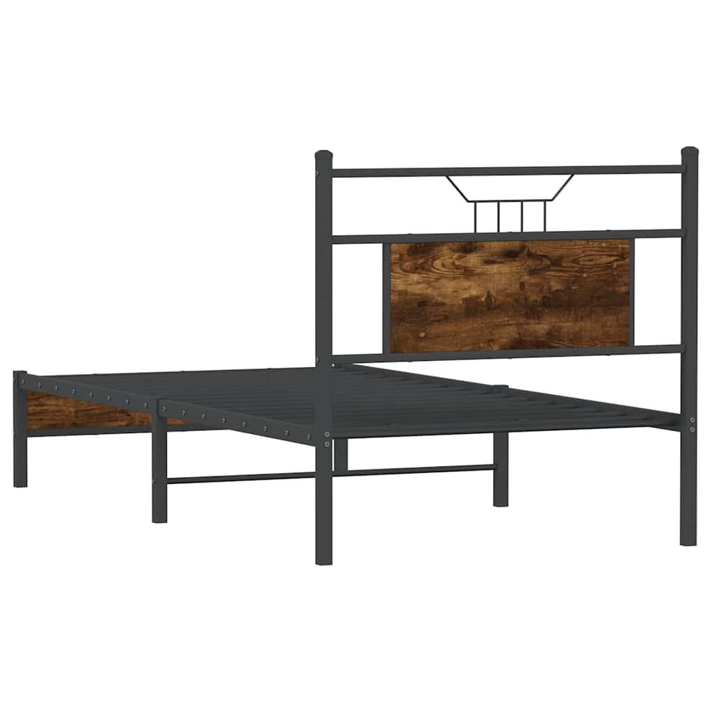 Cadre de lit sans matelas chêne fumé 90x200cm bois d'ingénierie - XIOS