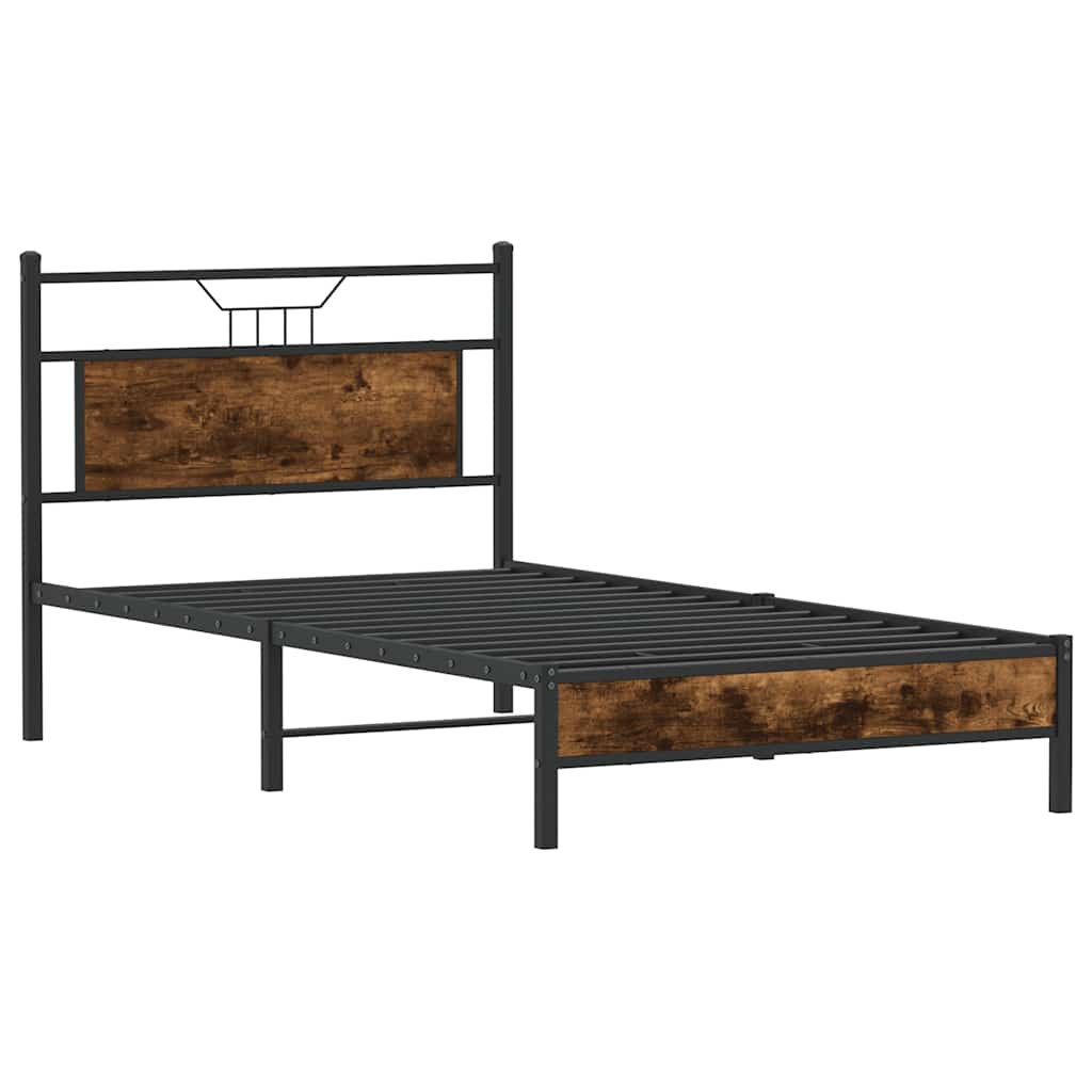 Cadre de lit sans matelas chêne fumé 100x200 cm bois ingénierie - XIOS