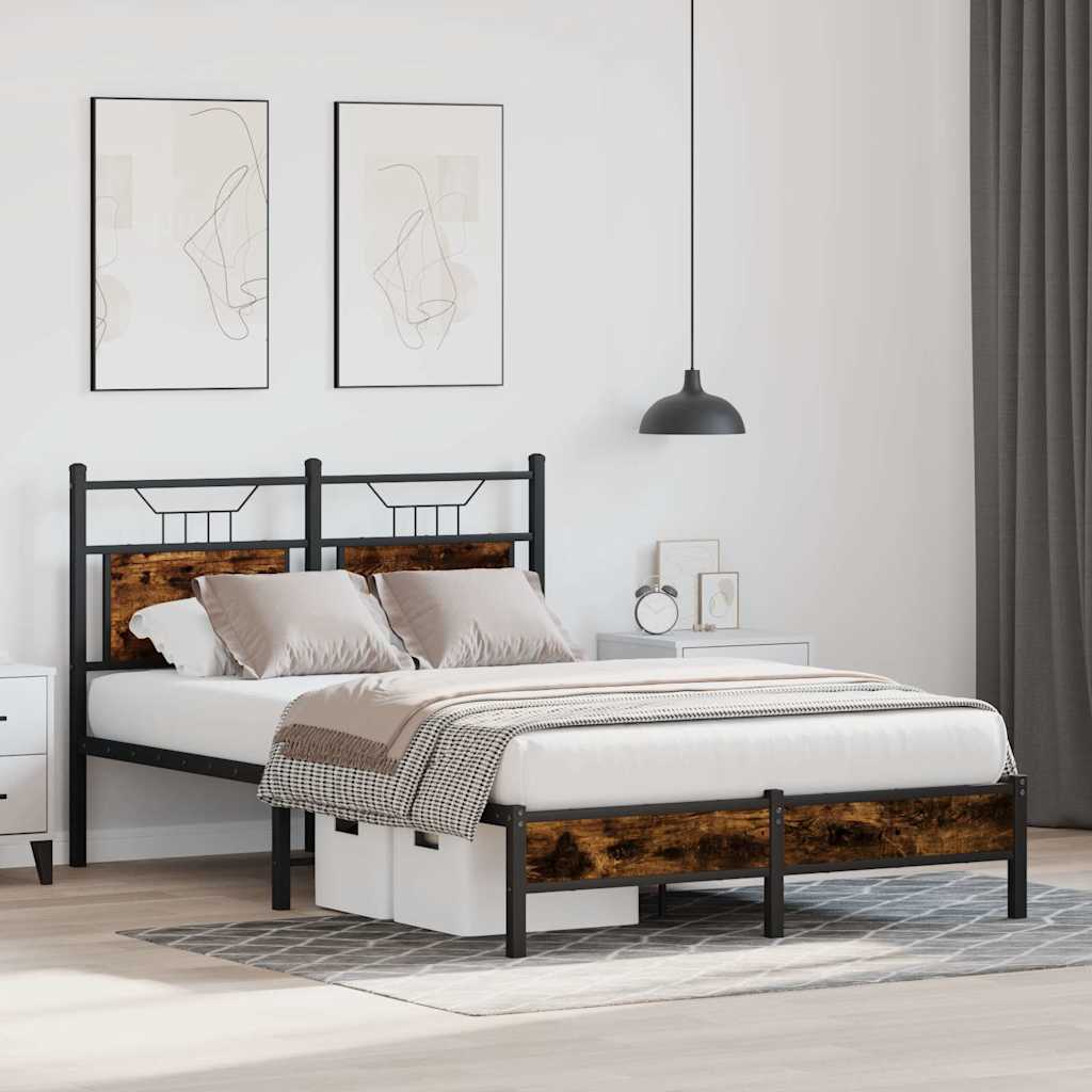 Cadre de lit sans matelas chêne fumé 120x200 cm bois ingénierie - XIOS