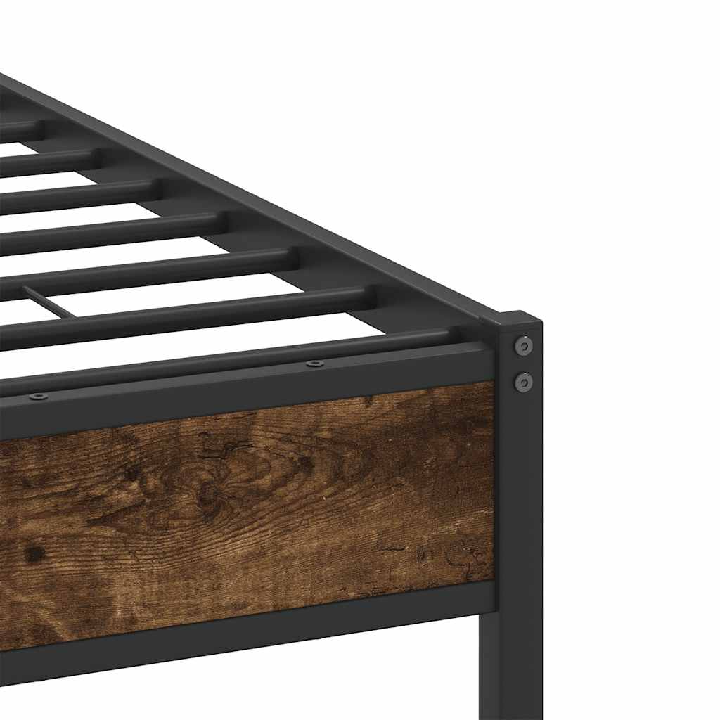 Cadre de lit sans matelas chêne fumé 120x200 cm bois ingénierie - XIOS