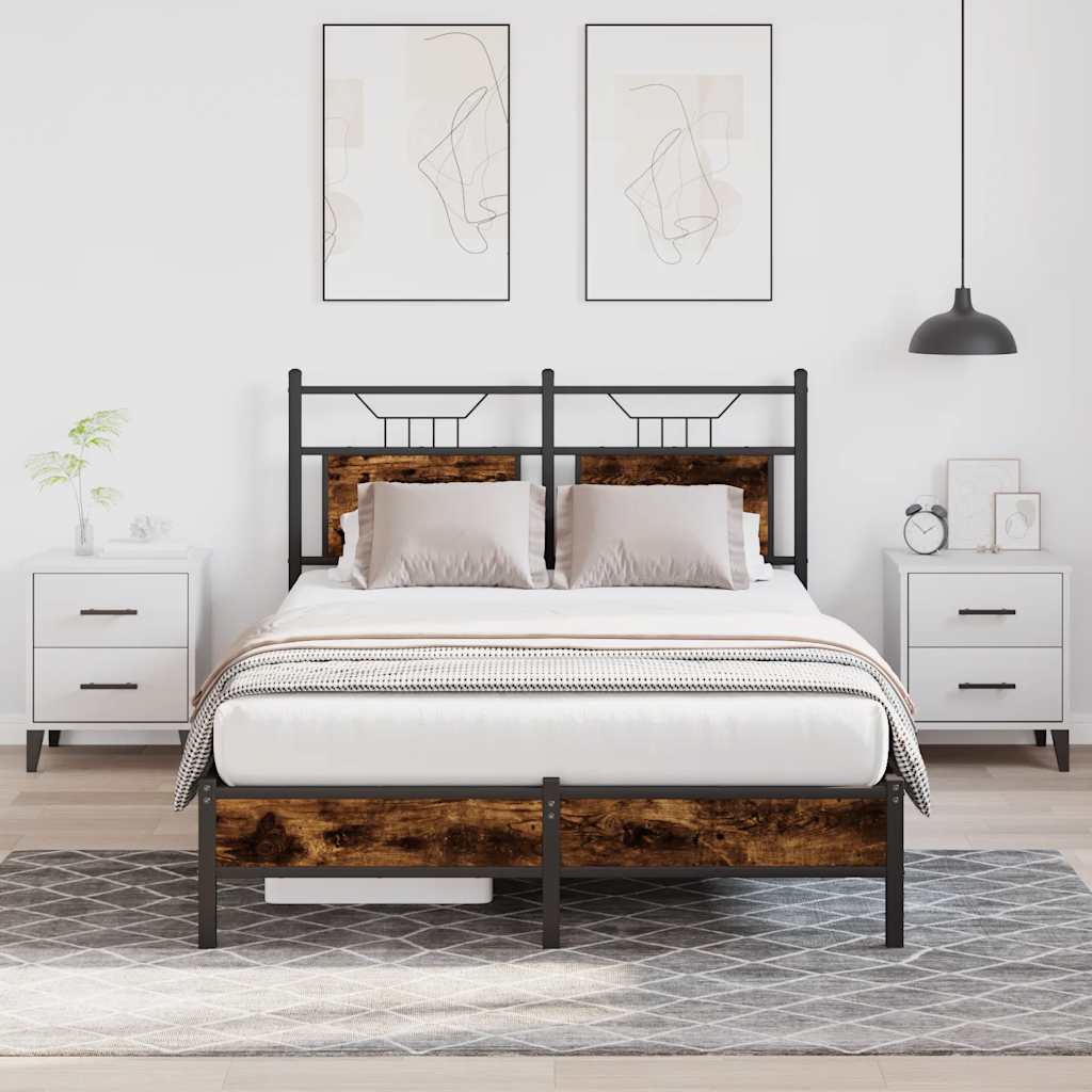 Cadre de lit sans matelas chêne fumé 120x200 cm bois ingénierie - XIOS