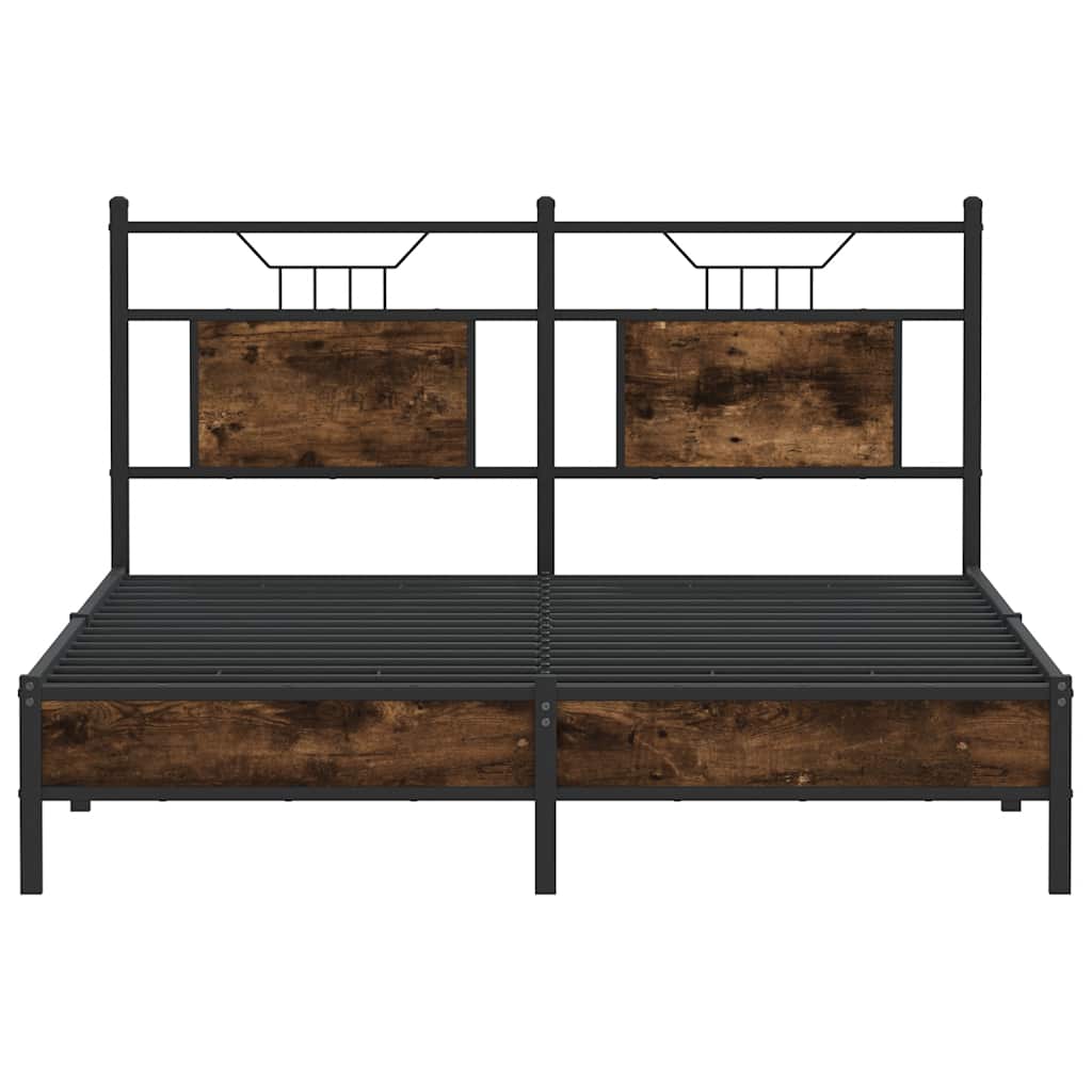 Cadre de lit sans matelas chêne fumé 140x190 cm bois ingénierie - XIOS