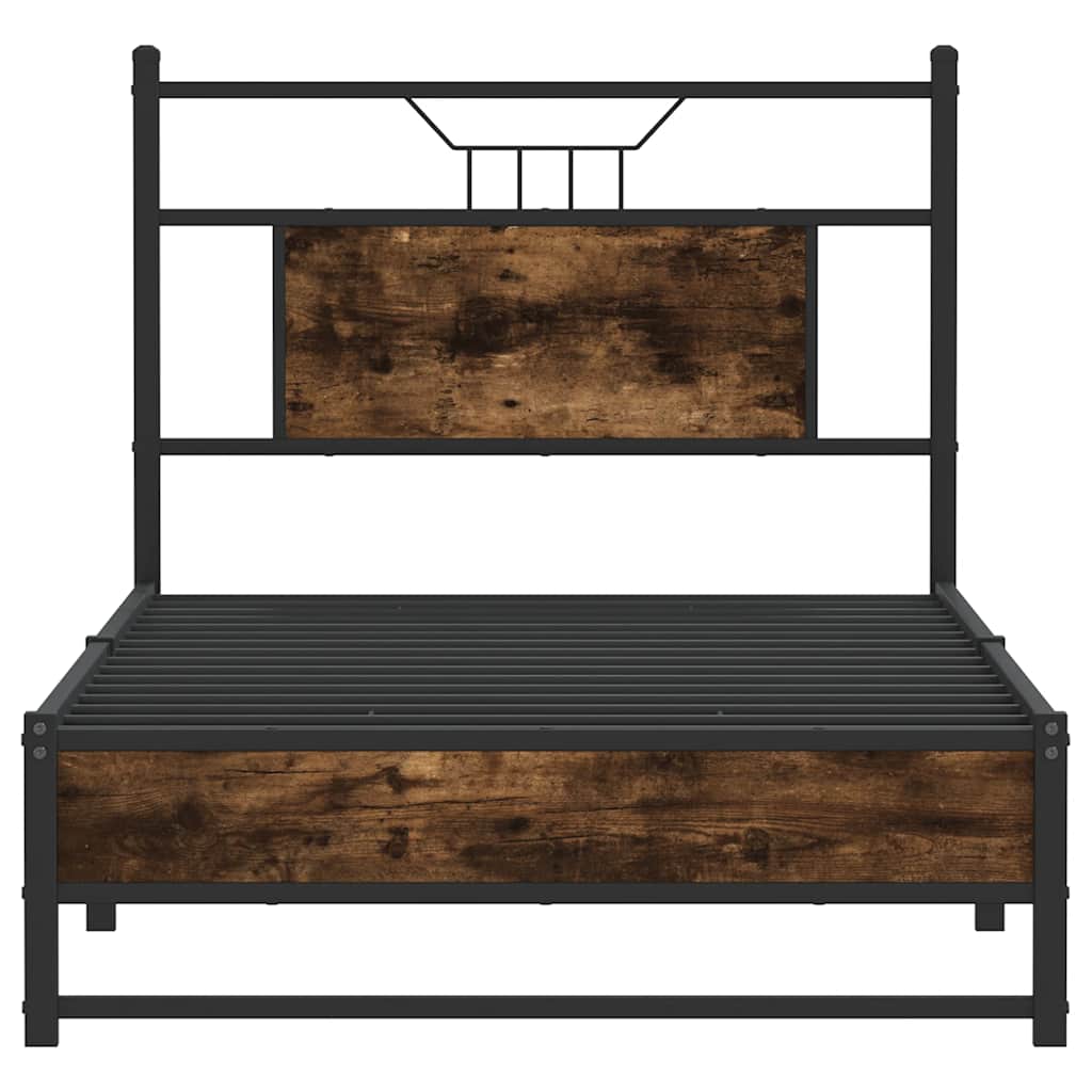 Cadre de lit sans matelas chêne fumé 90x200cm bois d'ingénierie - XIOS