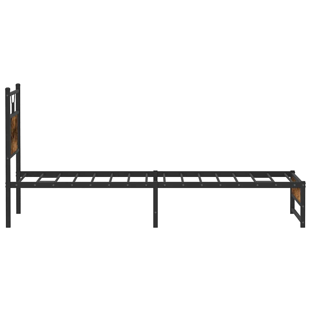 Cadre de lit sans matelas chêne fumé 90x200cm bois d'ingénierie - XIOS