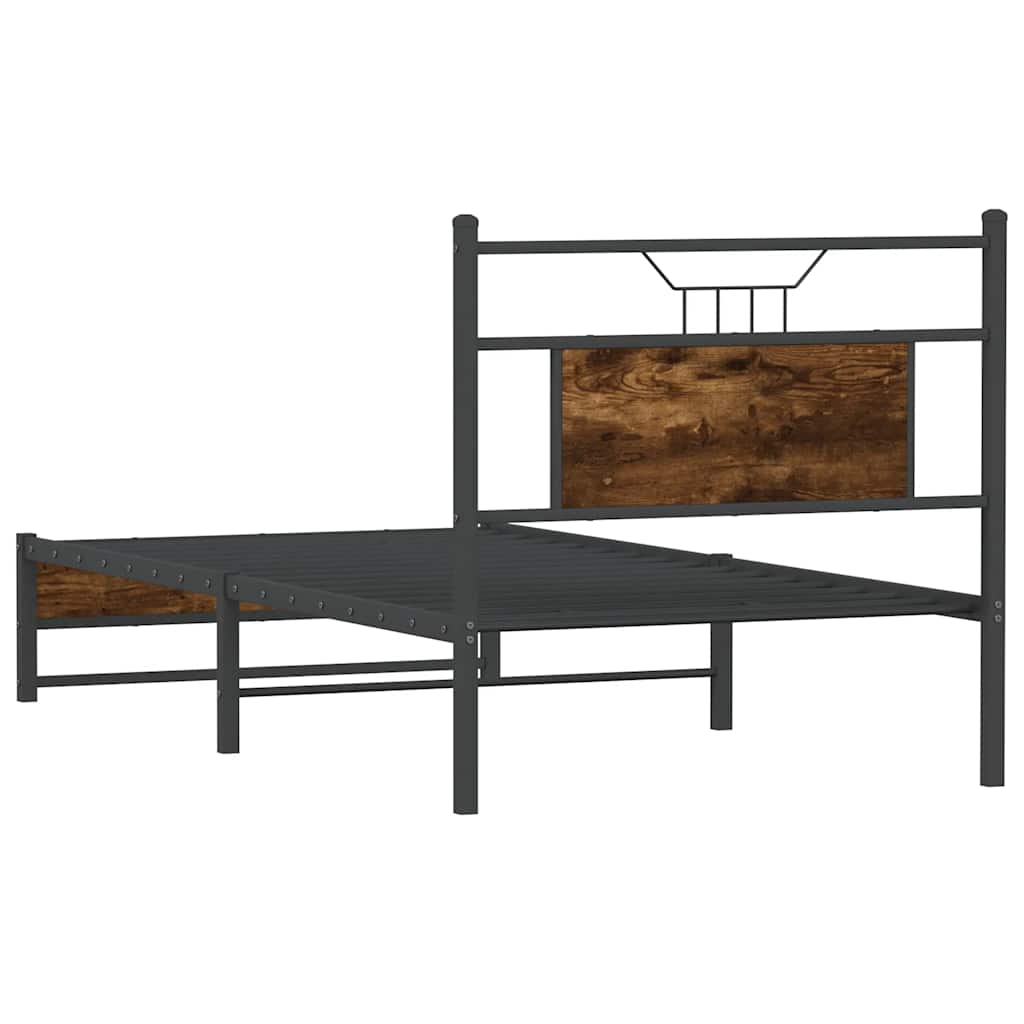 Cadre de lit sans matelas chêne fumé 90x200cm bois d'ingénierie - XIOS
