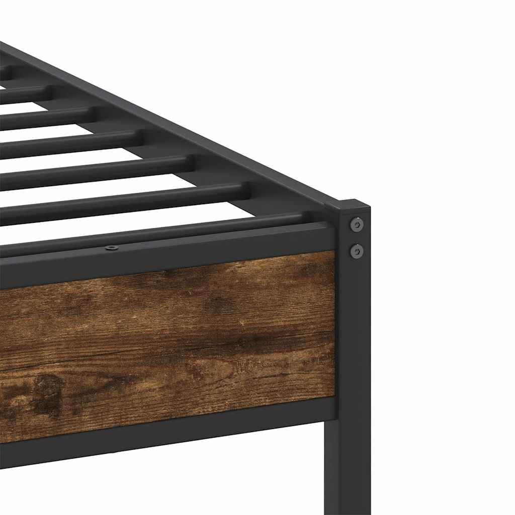 Cadre de lit sans matelas chêne fumé 90x200cm bois d'ingénierie - XIOS