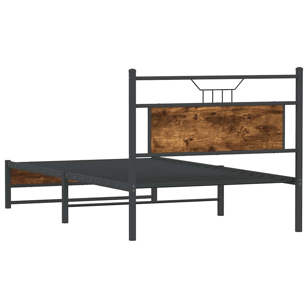 Cadre de lit sans matelas chêne fumé 100x190 cm bois ingénierie - XIOS