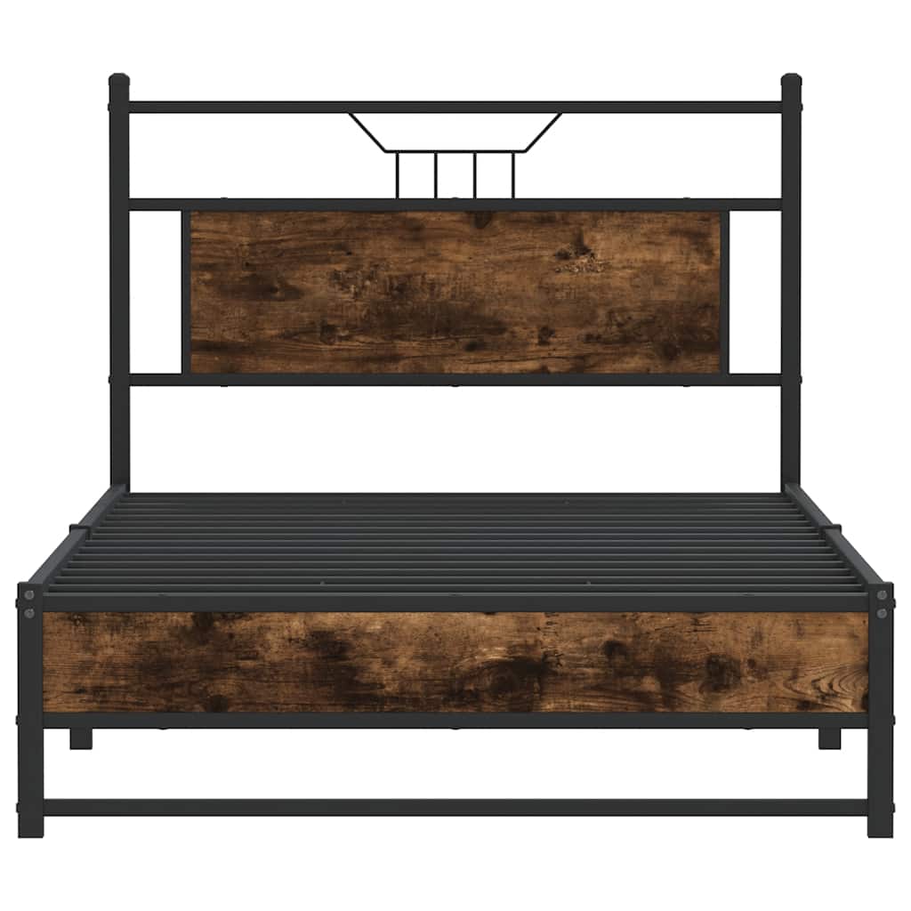 Cadre de lit sans matelas chêne fumé 100x200 cm bois ingénierie - XIOS