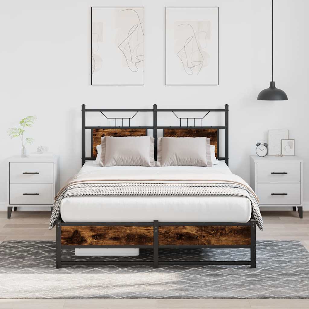 Cadre de lit sans matelas chêne fumé 120x200 cm bois ingénierie - XIOS