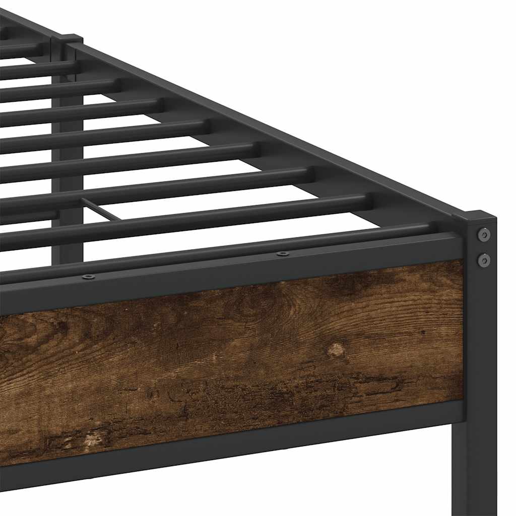 Cadre de lit sans matelas chêne fumé 137x190 cm bois ingénierie - XIOS