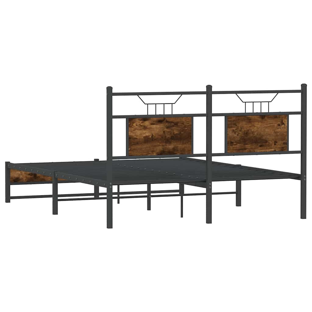 Cadre de lit sans matelas chêne fumé 150x200 cm bois ingénierie - XIOS