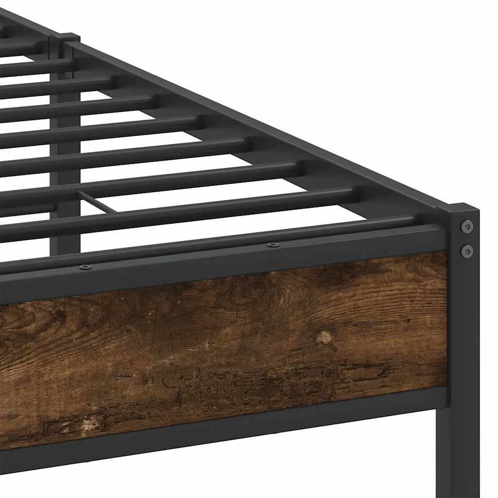 Cadre de lit sans matelas chêne fumé 150x200 cm bois ingénierie - XIOS