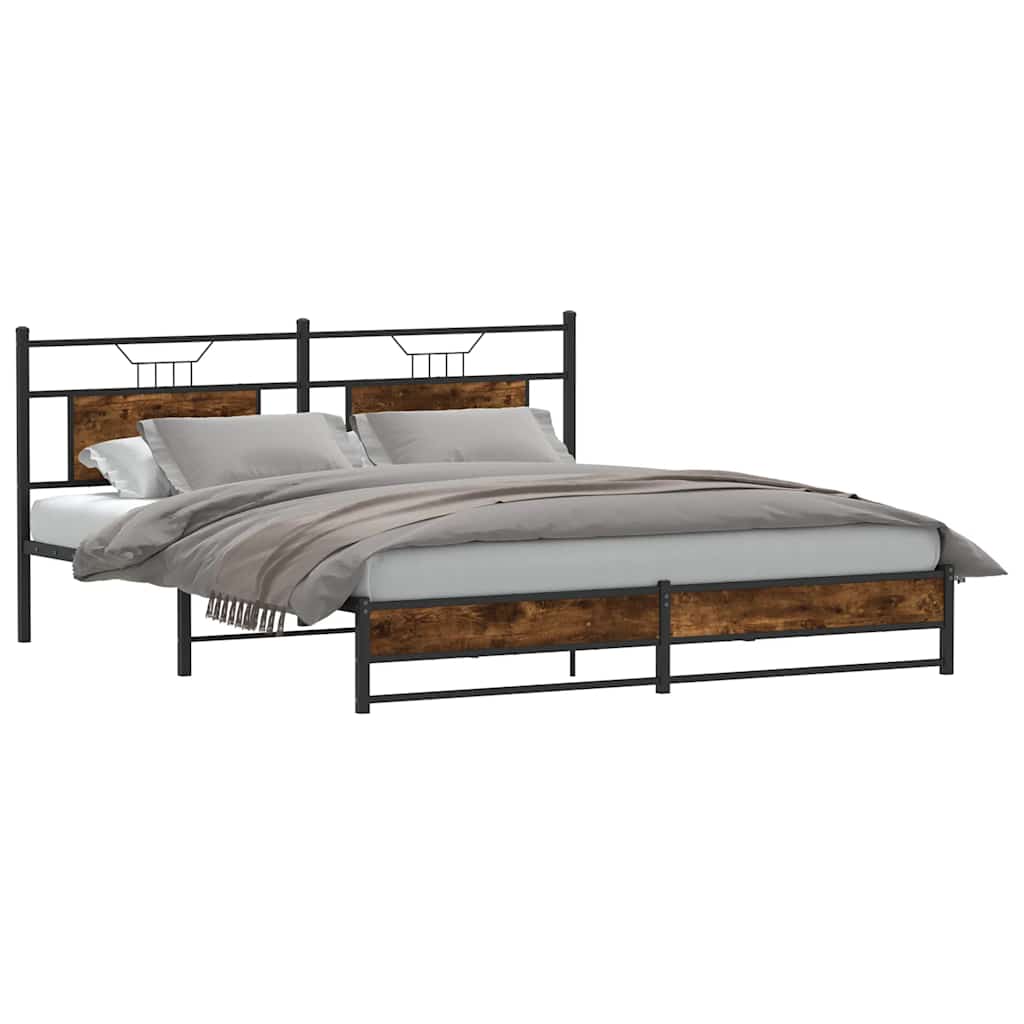 Cadre de lit sans matelas chêne fumé 160x200 cm bois ingénierie - XIOS