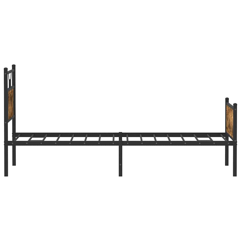 Cadre de lit sans matelas chêne fumé 75x190cm bois d'ingénierie - XIOS