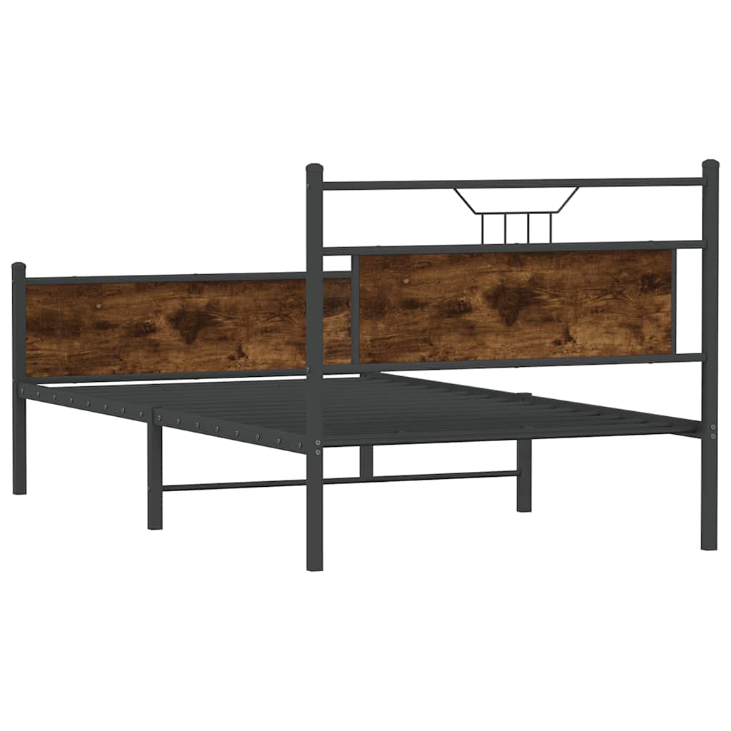 Cadre de lit sans matelas chêne fumé 100x190 cm bois ingénierie - XIOS