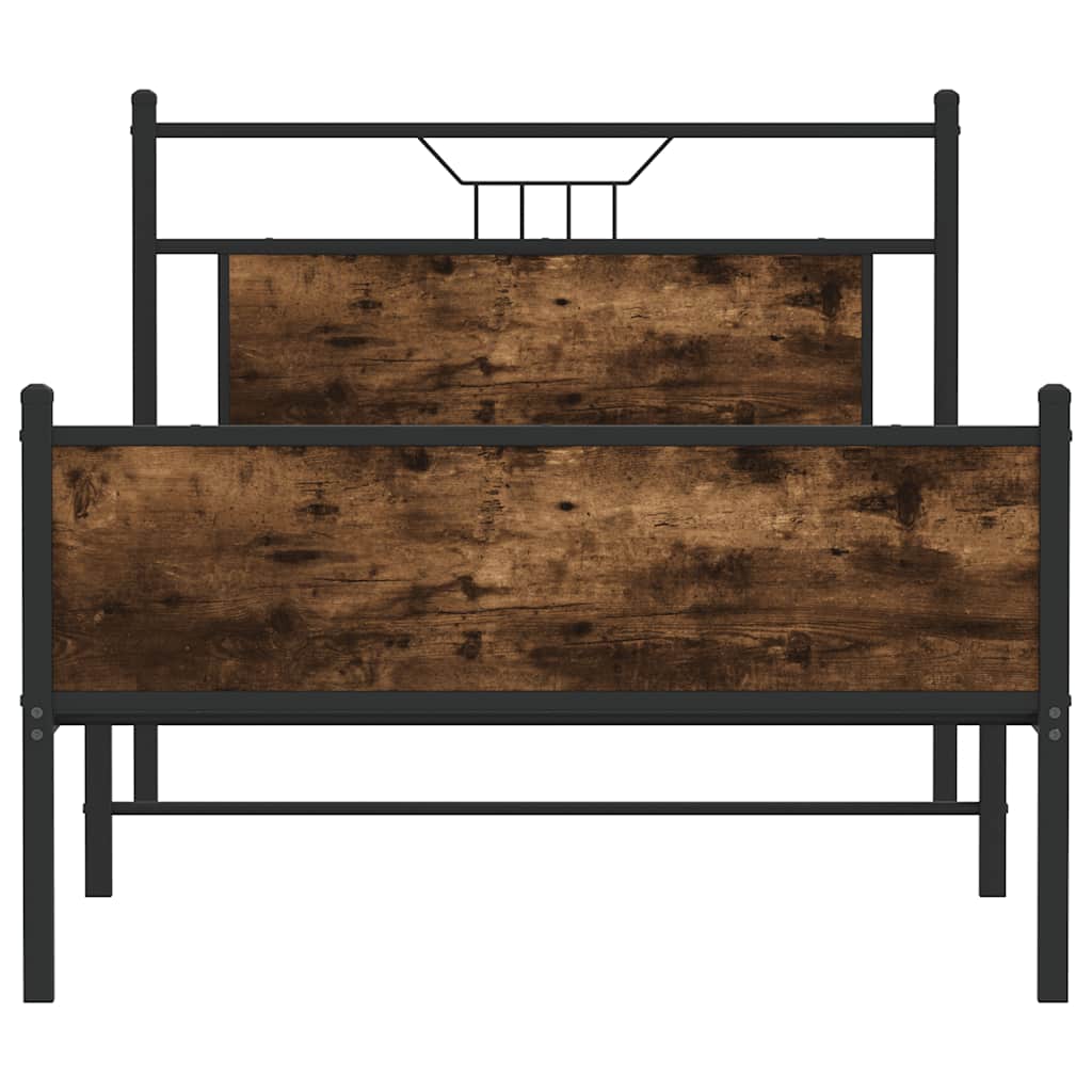 Cadre de lit sans matelas chêne fumé 107x203 cm bois ingénierie - XIOS
