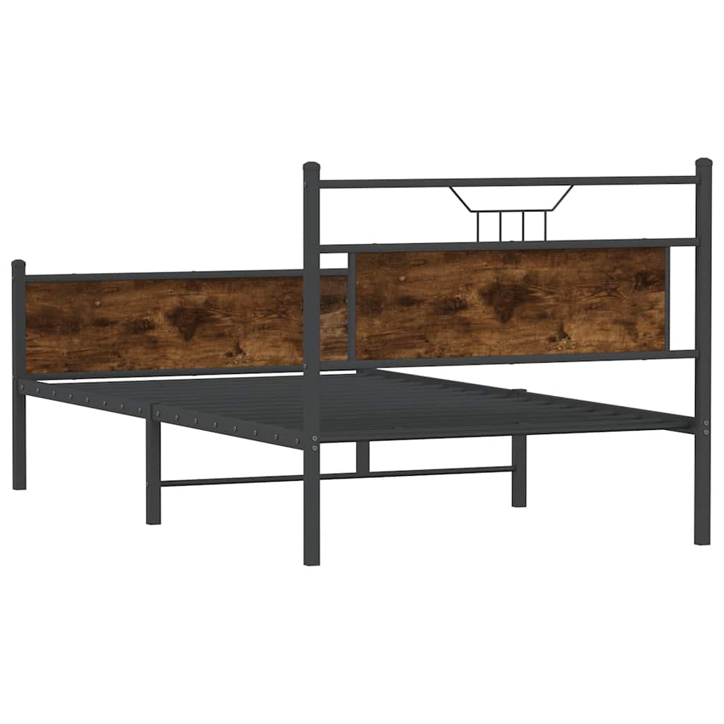 Cadre de lit sans matelas chêne fumé 107x203 cm bois ingénierie - XIOS