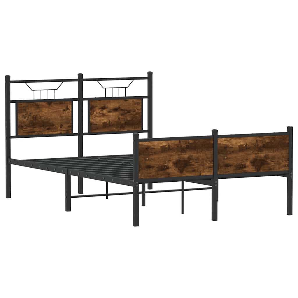 Cadre de lit sans matelas chêne fumé 120x190 cm bois ingénierie - XIOS