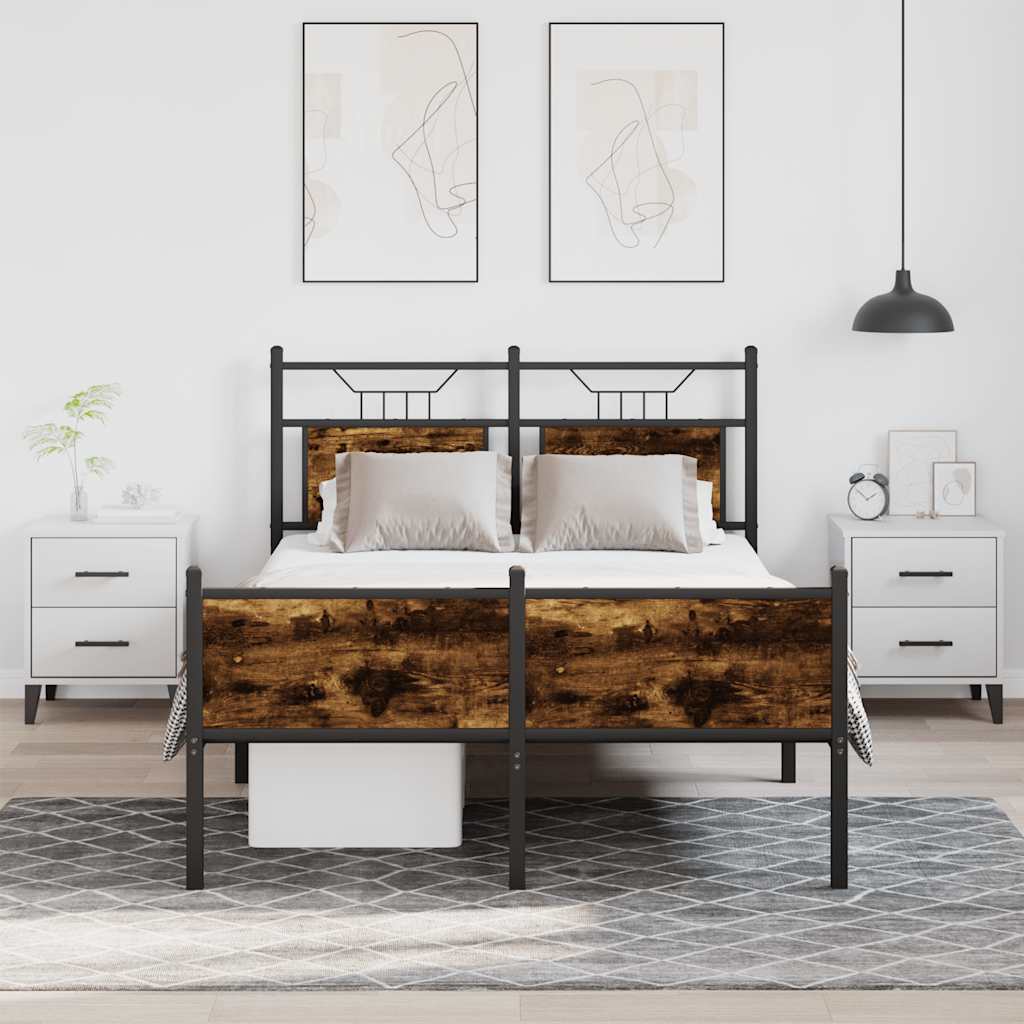 Cadre de lit sans matelas chêne fumé 120x190 cm bois ingénierie - XIOS