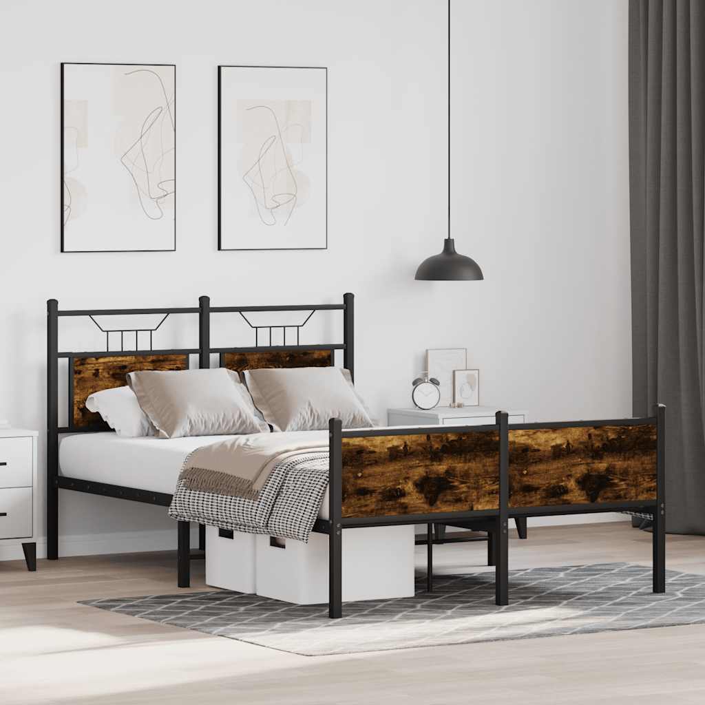 Cadre de lit sans matelas chêne fumé 120x190 cm bois ingénierie - XIOS