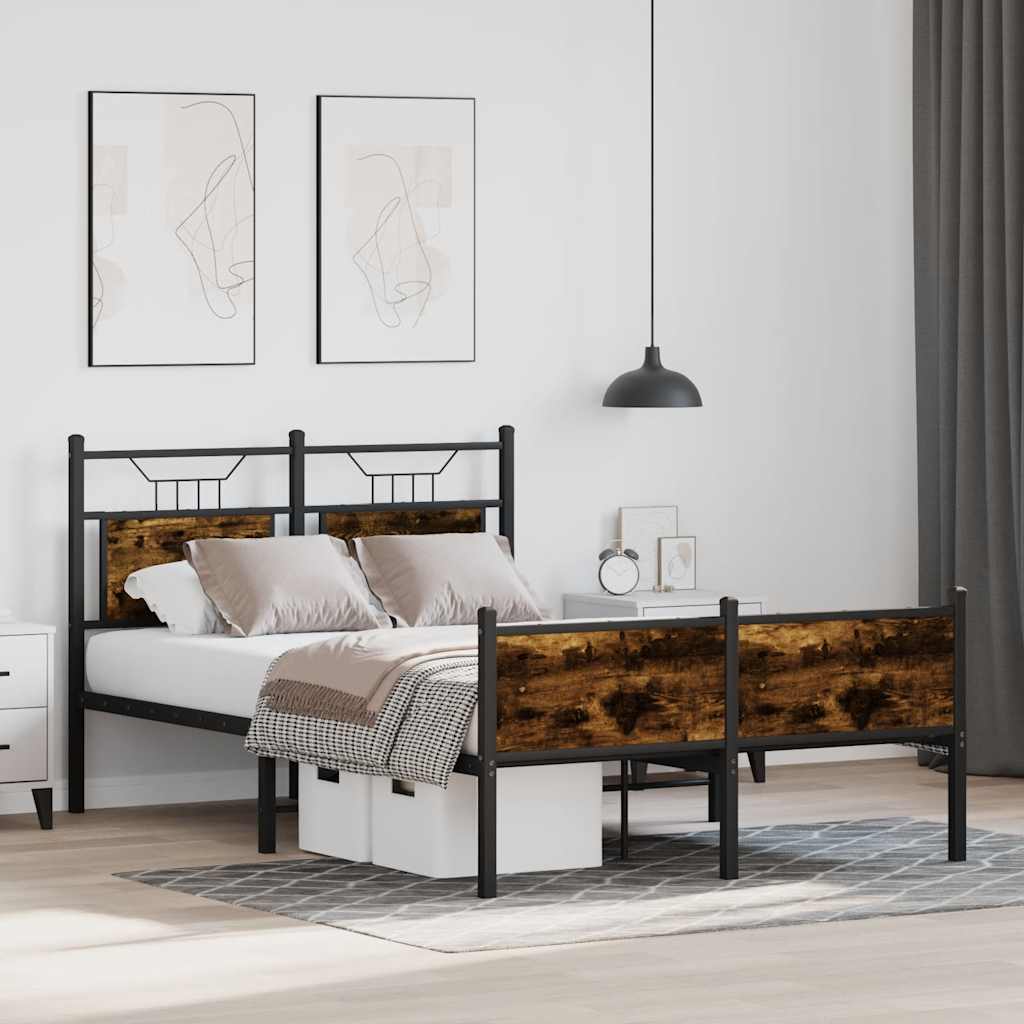 Cadre de lit sans matelas chêne fumé 120x200 cm bois ingénierie - XIOS