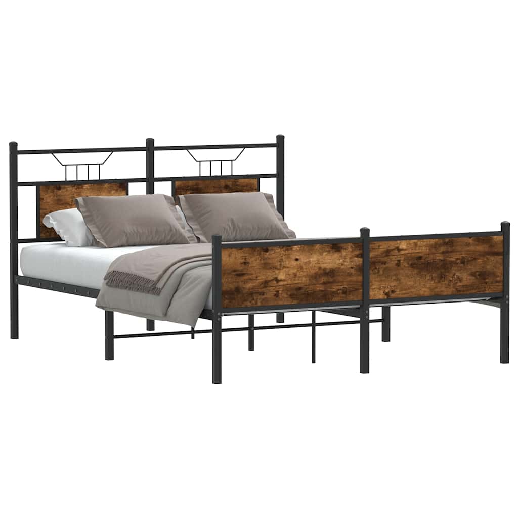 Cadre de lit sans matelas chêne fumé 150x200 cm bois ingénierie - XIOS
