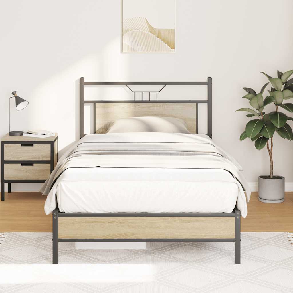 Cadre de lit sans matelas chêne sonoma 100x200 cm - XIOS