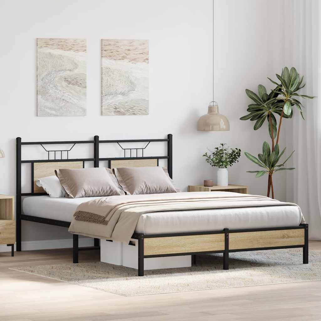 Cadre de lit sans matelas chêne sonoma 150x200 cm - XIOS