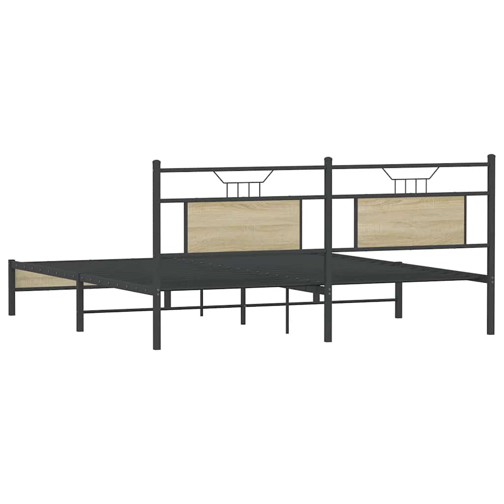 Cadre de lit sans matelas chêne marron 183x213 cm - XIOS