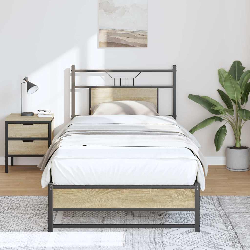 Cadre de lit sans matelas chêne sonoma 75x190 cm - XIOS