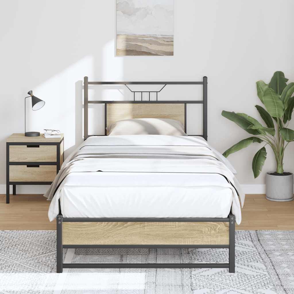 Cadre de lit sans matelas chêne sonoma 90x190 cm - XIOS
