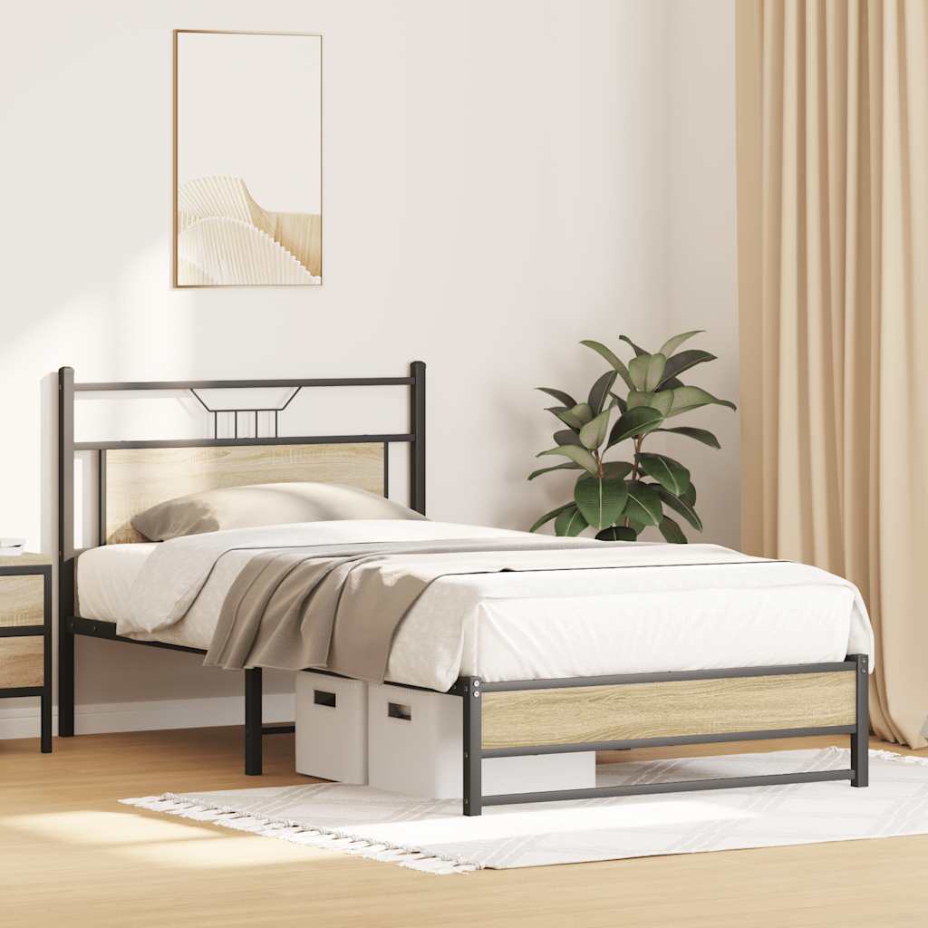 Cadre de lit sans matelas chêne sonoma 100x190 cm - XIOS
