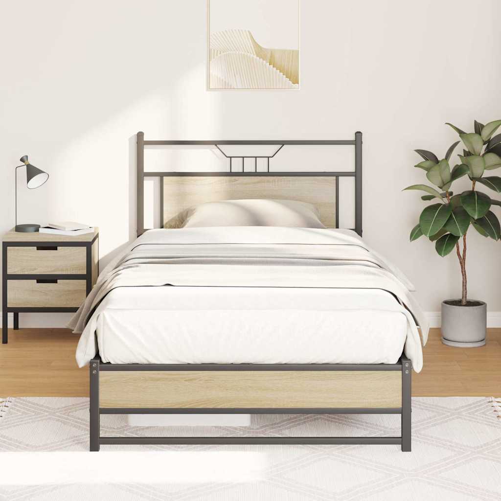 Cadre de lit sans matelas chêne sonoma 100x200 cm - XIOS
