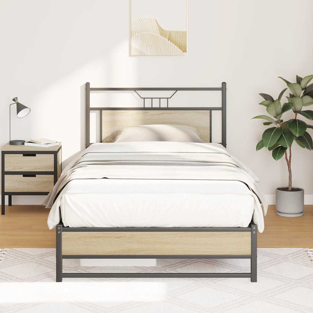 Cadre de lit sans matelas chêne sonoma 107x203 cm - XIOS