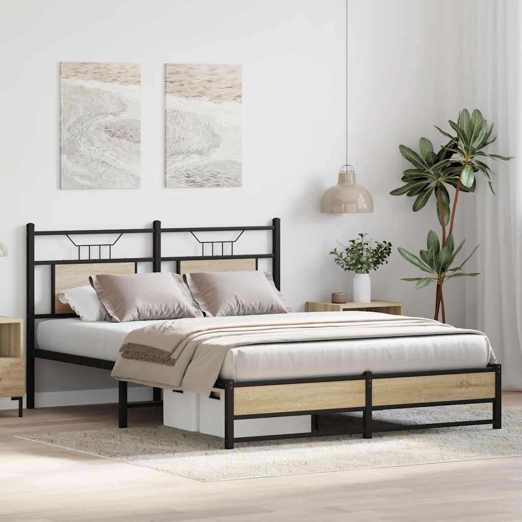 Cadre de lit sans matelas chêne sonoma 140x190 cm - XIOS