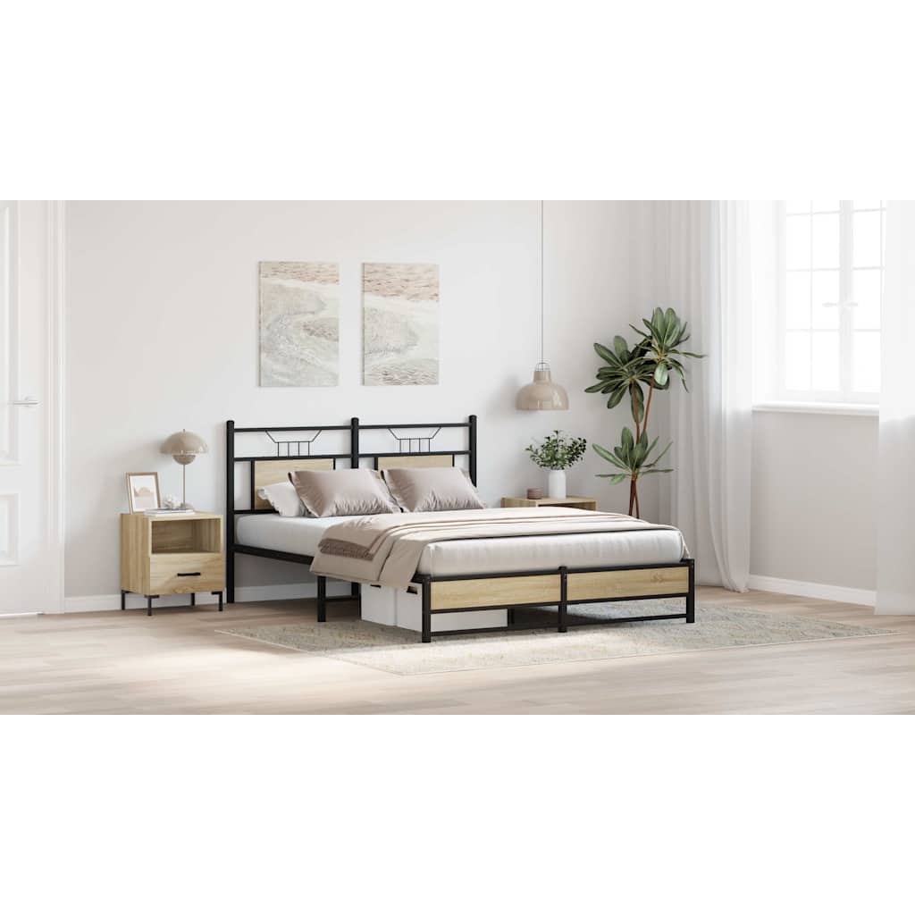 Cadre de lit sans matelas chêne sonoma 150x200 cm - XIOS