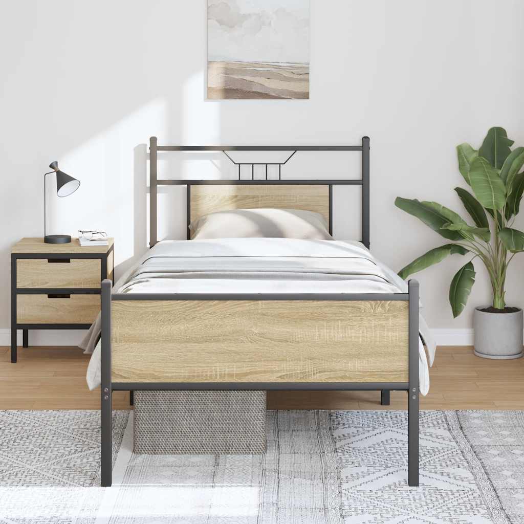 Cadre de lit sans matelas chêne sonoma 90x190 cm - XIOS