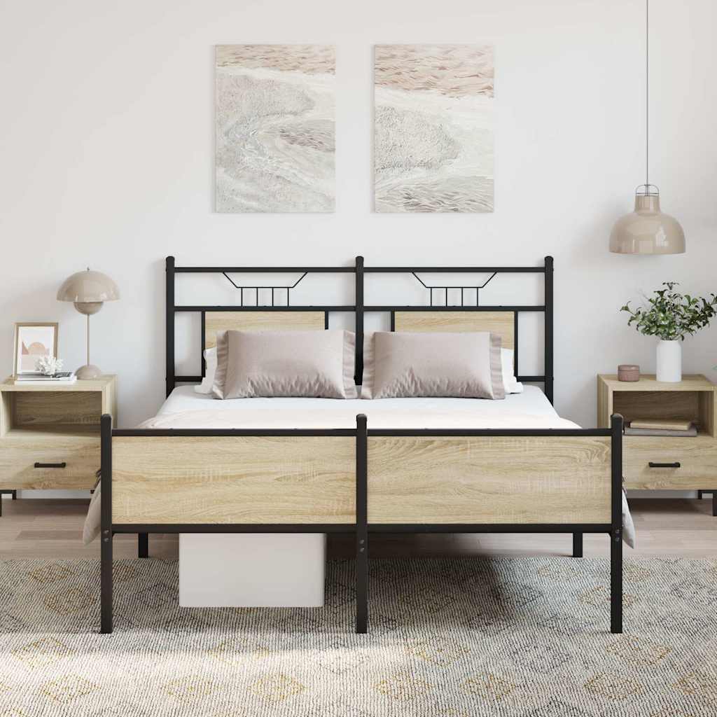 Cadre de lit sans matelas chêne sonoma 150x200 cm - XIOS