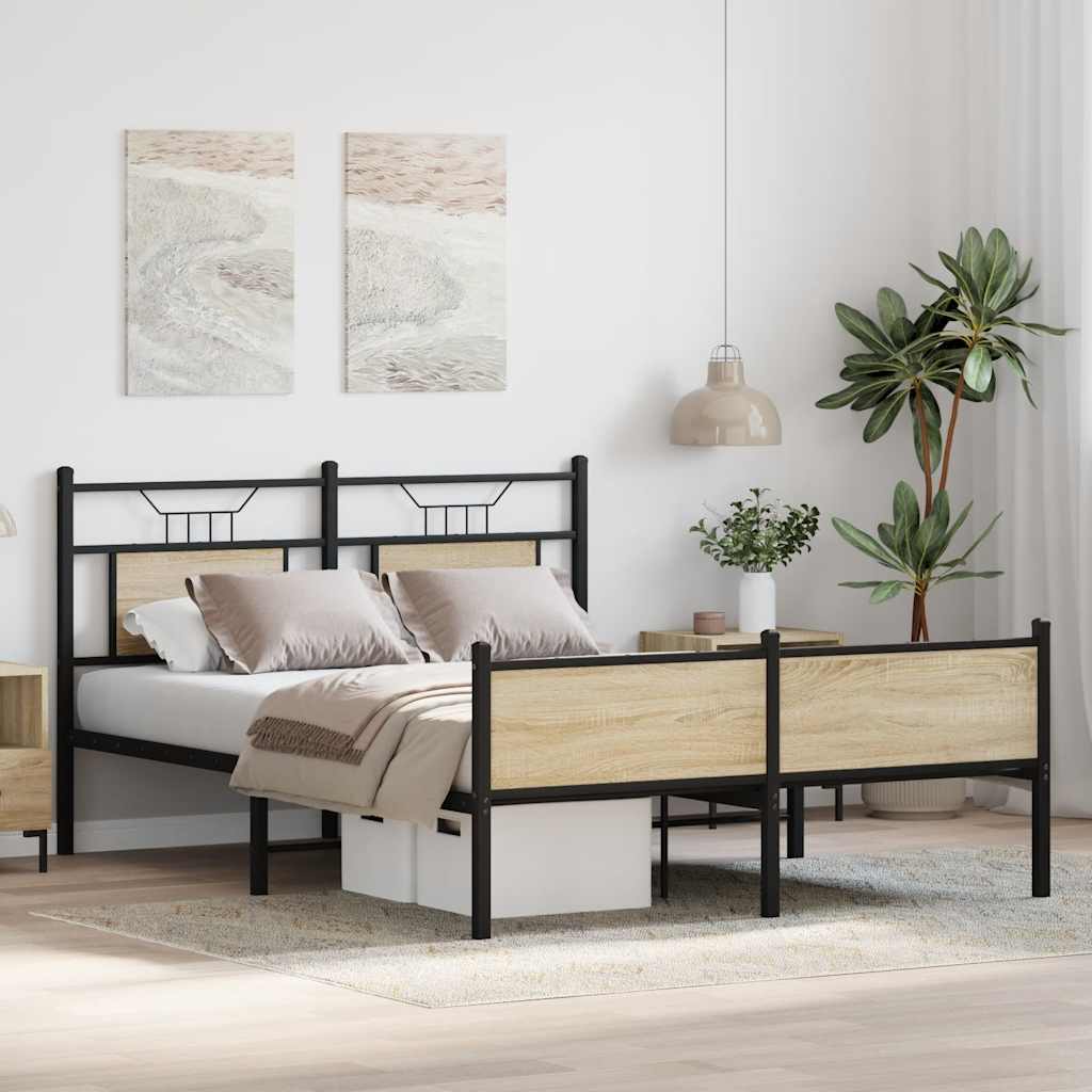 Cadre de lit sans matelas chêne sonoma 150x200 cm - XIOS