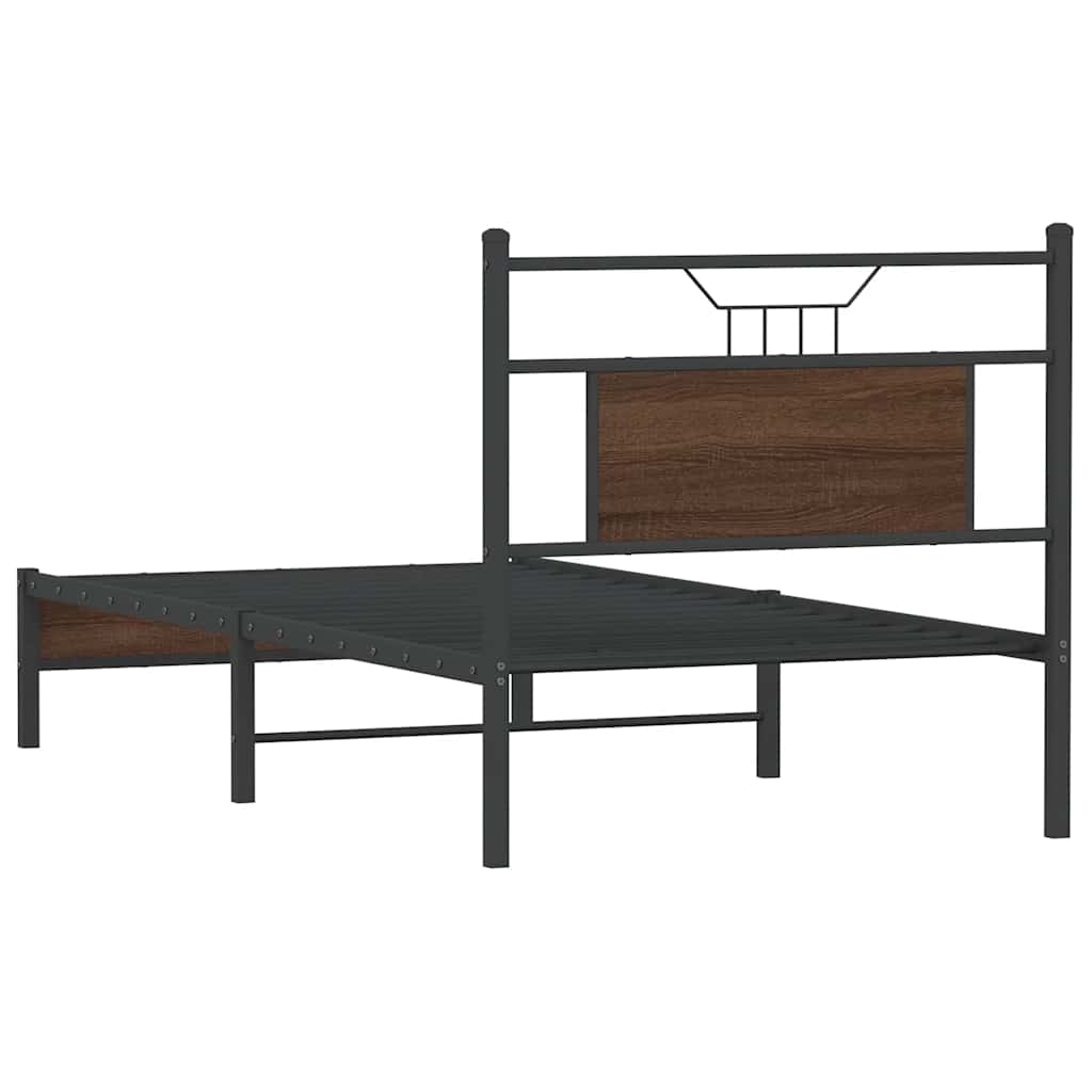 Cadre de lit sans matelas chêne marron 75x190cm bois ingénierie - XIOS