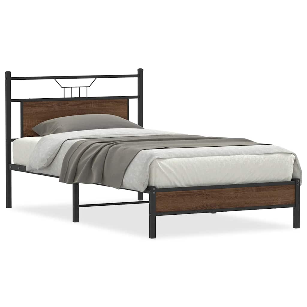 Cadre de lit sans matelas chêne marron 100x200 cm - XIOS