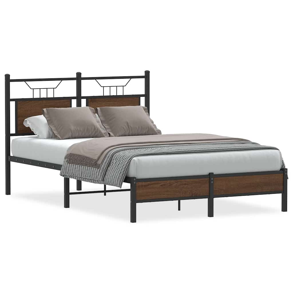 Cadre de lit sans matelas chêne marron 120x190 cm - XIOS