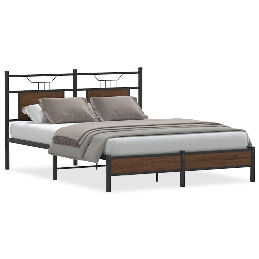 Cadre de lit sans matelas chêne marron 140x190 cm - XIOS