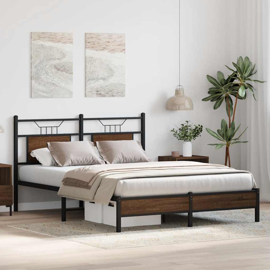Cadre de lit sans matelas chêne marron 140x190 cm - XIOS